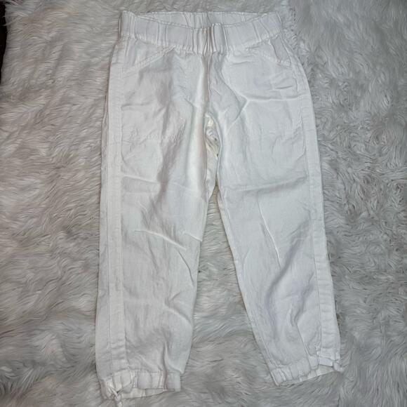 J. Jill Pure Jill Linen Capri Pants Size SP White 100% Linen Lagenlook - Picture 9 of 16